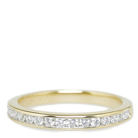 Authentic Tiffany&Co 18K Half Eternity Diamond Ring - Picture 1 of 6